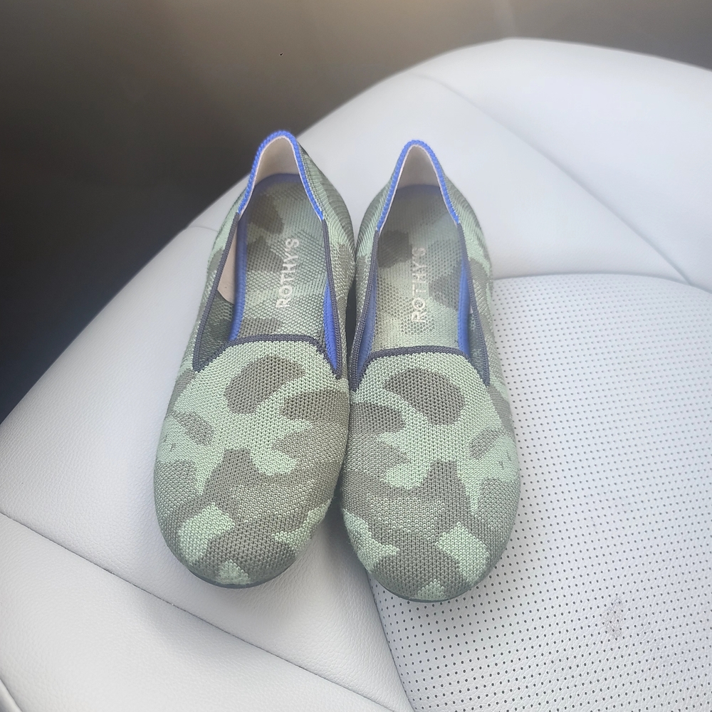 Rothy's Green and Blue Camouflage Flats